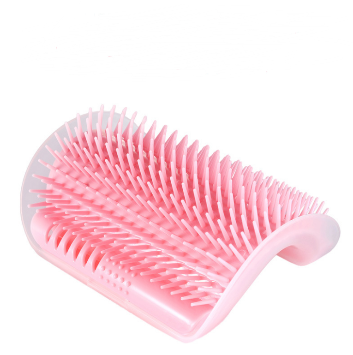 Wall-mounted cat self-grooming brush