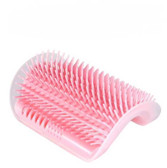 Wall-mounted cat self-grooming brush